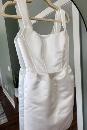 Custom Made Bridal Satin Dress With Bow thumbnail 12