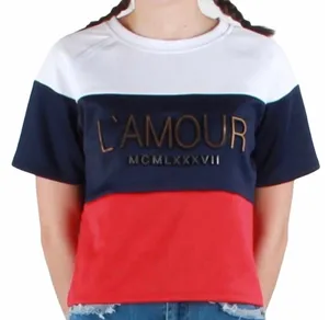Red Fox Red White Blue Crop Top L’Amour M Patriotic Preppy Striped thumbnail 1
