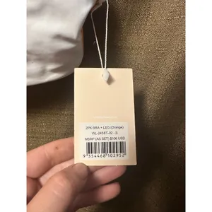 NWT Wilo The Label by Anthropologie Ribbed Sports Bra Size Small Orange White thumbnail 2
