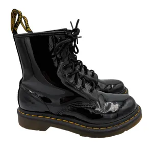 Dr. Martens 1460 W Black‎ Patent Leather Lace Up Combat Boots Womens US 6 EU 37 thumbnail 1