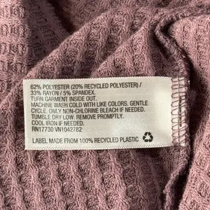 Wild Fable XX-Large Crop Top Waffle Knit Long Sleeve Cowl Neck Stretch Purple thumbnail 7