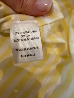 Garnet Hill Organic Cotton Striped Tee Yellow White Size XS thumbnail 4