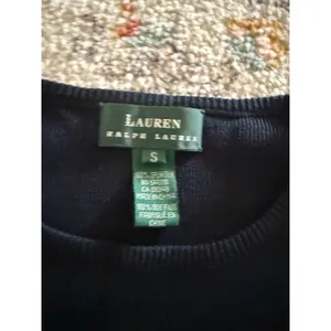 Lauren Ralph Lauren 100% Silk Short Sleeve Knit Top Black Old Money Small thumbnail 3