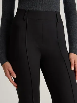 Quince Ultra-Stretch Ponte Flare Leg Pants Black 30” Inseam Office Career thumbnail 8