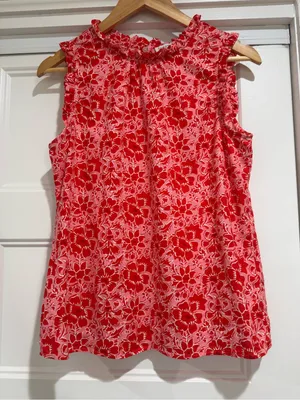 J.Crew Linen blend sleeveless ruffle top thumbnail 4