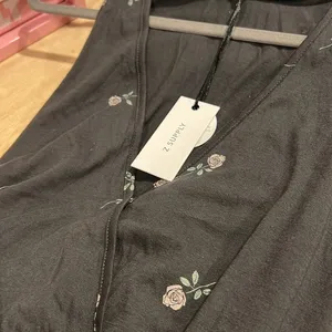 NWT Z supply small new with tags black jumpsuit with pink roses‎ washed black thumbnail 5