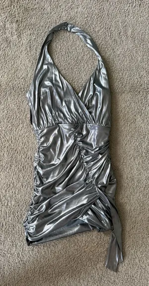 superdown Mini Dress Silver Glitter thumbnail 1