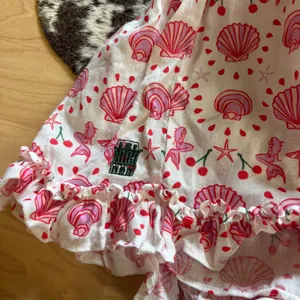 HILL HOUSE Home Paz Mini Skirt‎ mermaid seashell Cherry Print Size Small thumbnail 7