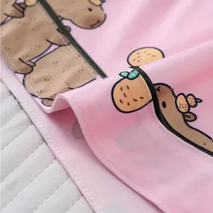 Pink Teddy Bear Pajama Set with Piping Details thumbnail 6