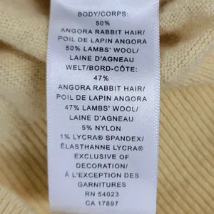 Banana Republic Sweater Vest Womens S Yellow Wool Angora Blend Flower Detail‎ thumbnail 6