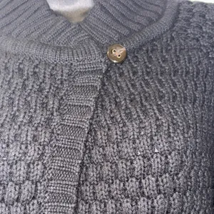 Eddie Bauer Black Textured Cardigan Large heavy weight thumbnail 3