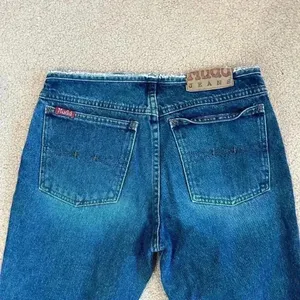 Mudd Blue Vintage Denim Frayed Waist Flared Jeans Mid Rise Cotton Size 7 Junior thumbnail 5