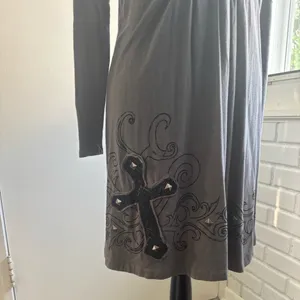 Ariat Y2K Studded Velvet‎ Dress XS goth vintage embellished layered thumbnail 3