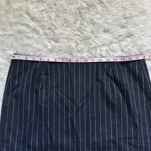 Skirt Wool-Blend Mini Pinstripe Italian Fabric Almost Black 12 NWT New thumbnail 12