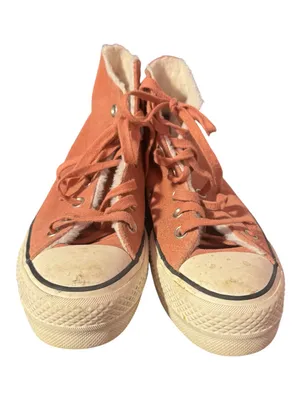 Converse Chuck Taylor All Star Lift Pink Suede Sherpa Platform Sneakers 6.5 thumbnail 3