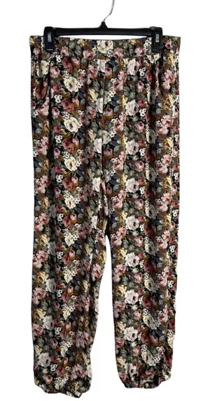 Show Me Your Mumu Floral Wide Leg Jogger Pants Women's Large Boho Festival Twee thumbnail 1