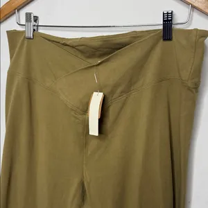 PINK NWT wide flare leg olive green leggings sz XXL thumbnail 2