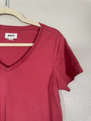 Pact Pink Organic Cotton Tee Shirt Womens S Casual Beachy Natural Fibers Top thumbnail 7