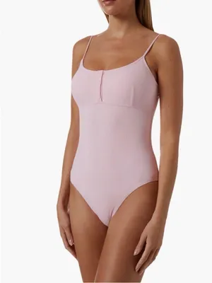 Melissa Odabash Powder Pink Calabasas Ribbed One-Piece Swimsuit Bodysuit US4 UK8 thumbnail 9