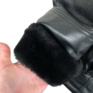 PELLE Black Genuine Leather Hooded Belted Faux Fur Lined Full Zip Jacket‎ Size L thumbnail 5