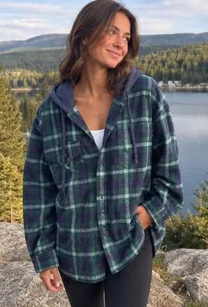American Eagle Hooded Flannel thumbnail 1
