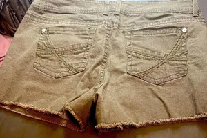 Women's Tan Denim Shorts Size 12 thumbnail 1