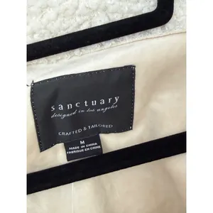 Sanctuary‎ Ivory Teddy Bear Fleece Jacket Faux Shearling Shacket Size Medium thumbnail 4