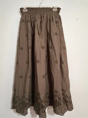 Michael Stars Brown Eyelet Maxi Skirt thumbnail 2
