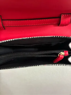 M & S Collection Red Faux Leather and Plaid Crossbody Bag thumbnail 6