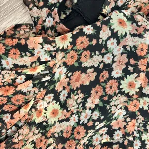 Bardot Cut Out Frill Dress Floral‎ Long Sleeve Back Tie Mini XS Cottage Prairie thumbnail 8