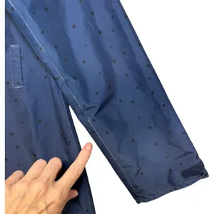 Helly Hansen Womens Navy Blue Polka Dot Hooded‎ Rain Jacket Coat Sz Medium thumbnail 10