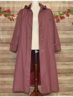 VTG London Fog Trench Coat 10 Dusty Rose Pink Detachable Hood Liner Belt USA thumbnail 9