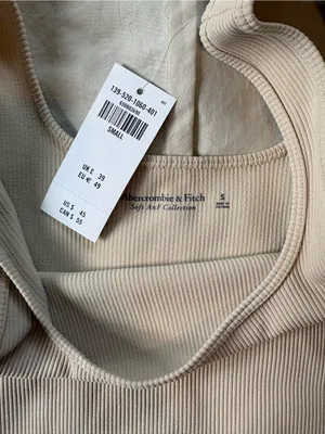 Abercrombie & Fitch Soft AF Beige Ribbed Bodysuit thumbnail 2