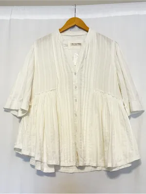 Free People We the Free Willow Button Down Ivory NWT size Small Light Boxy Airy thumbnail 5