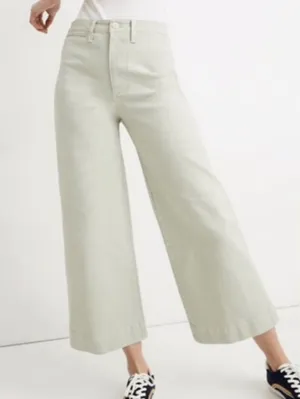 Madewell high rise crop jean wide leg light green size‎ 24 thumbnail 1