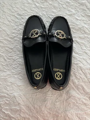 Sam & Libby Black Loafers with Gold Logo Accent thumbnail 4