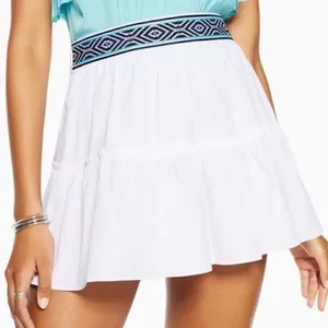 Ramy brook Mickey white mini skirt with blue embroidered waist size 0 thumbnail 1