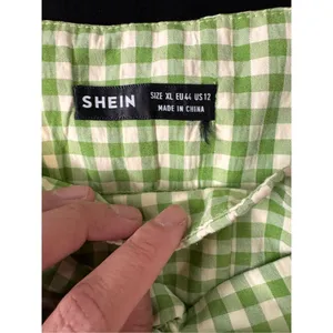 Green Gingham High Waist Tie Front Shorts Size XL thumbnail 4