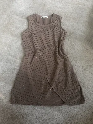 Jenny Han Brown Studded Cutout Sleeveless Dress Size S thumbnail 2