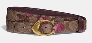 NWT COACH Signature Buckle Belt With Victorian Floral Print, 25 MM f84668 thumbnail 1