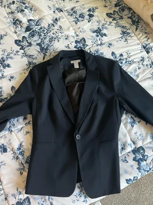 H&M Navy Blue Blazer thumbnail 2