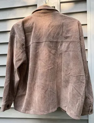 Ci Sono Corduroy Shacket Shirt Jacket Womens S Oversized Soft Taupe thumbnail 4