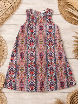 Rachel Zoe 100% Linen Trapeze Dress Medium Boho Resort Sleeveless‎ thumbnail 1