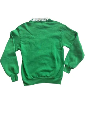 Vintage St. Patrick’s Day Shamrock Pullover Size S Cottage Grandmacore 90s thumbnail 5