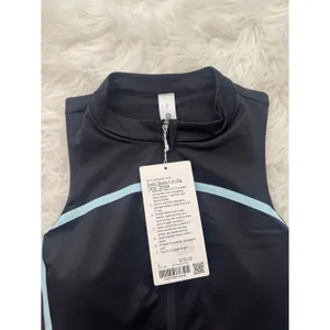 Lululemon Satin Shine Full Zip Tank Top Black Walnut Crunch Foam Cloud Large thumbnail 6