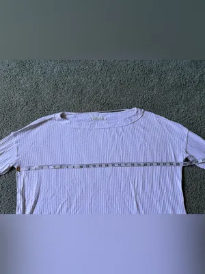 We The Free Oversized Waffle Knit Long Sleeve Womens S White Boho Thermal thumbnail 4