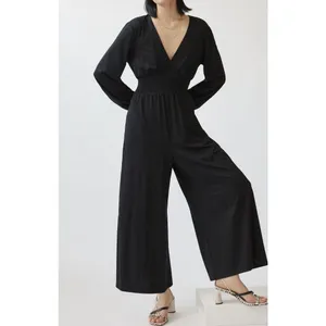 Anthropologie Hutch Smocked Waist Wide Leg Jumpsuit Minimalist Lagenlook Large‎ thumbnail 2