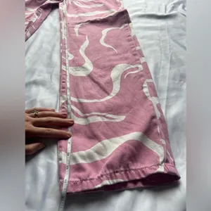 Cotton On Pink and White Swirly Loose Straight Jeans 4 thumbnail 13