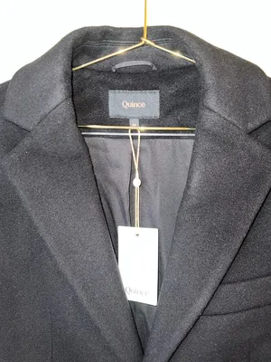 Quince Wool Cashmere Overcoat Black M NWT‎ Tailored Minimalist Coat thumbnail 4