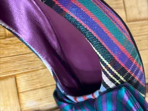 Coach Striped Bow Ballet Flats in Teal, Purple and Blue thumbnail 8